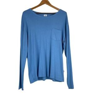 NN07 No Nationality NWT Arnold Long Sleeve Tee Chest Pocket Blue Men's Size L